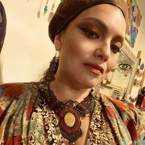 Red Brown Macrame Necklace